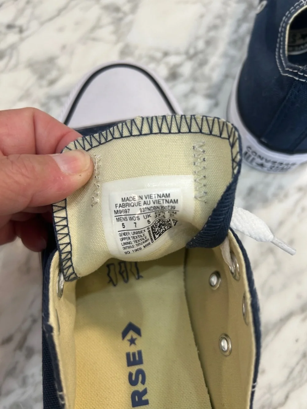 Converse Low Top Sneakers - Navy Blue & White - Picture 4 of 5
